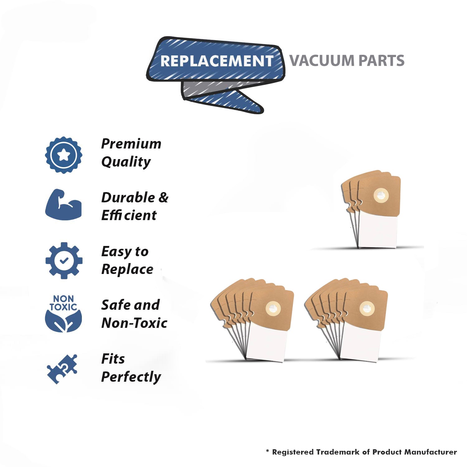 Topvacuumparts 15Pcs Replacement for Eureka 3670 & 3680 MM Vacuum Bags,and Replacement Vacuum Bags Part # 60295, 60296, 60297