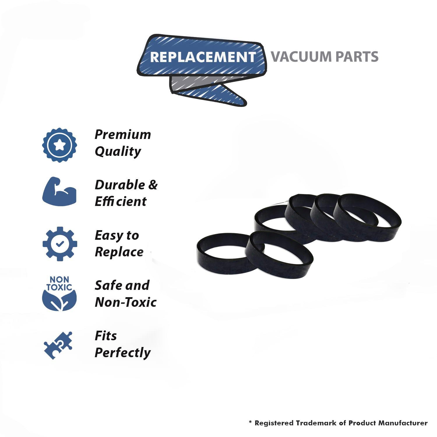 Topvacuumparts Replacemrnt for Kirby Vacuum Cleaner Belts Fits All Generation Series Models G3, G4, G5, G6, Ultimate G, and Diamond Edition 6 Belts