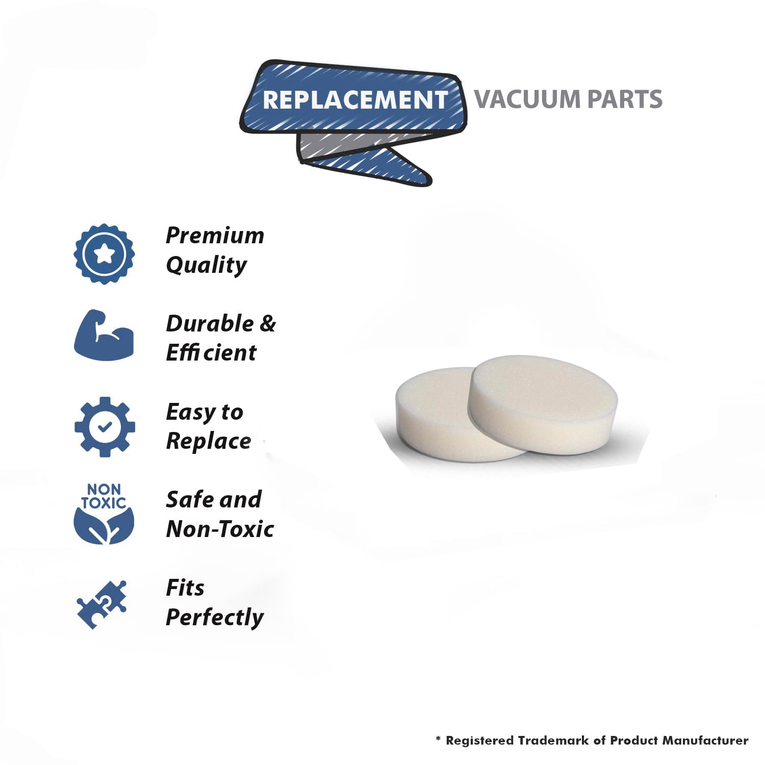 Topvacuumparts Replacement for Hoover Linx Stick Vac BH50010 & Hand Vac BH50015 Foam Filter 2PK