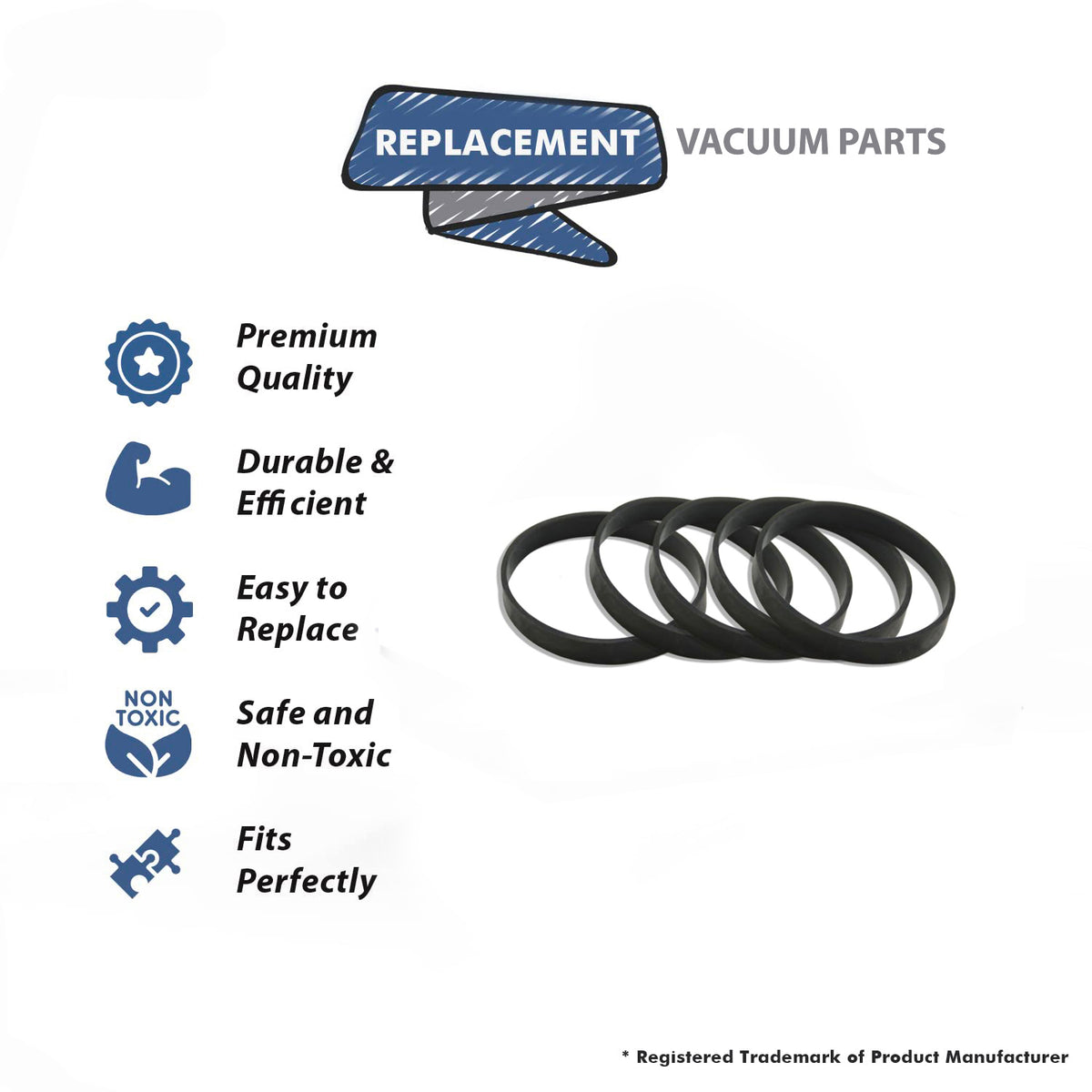 Topvacuumparts Replacement for Hoover Power Drive Dial A Matic & Concept Power Drive Belt (5 Belts)