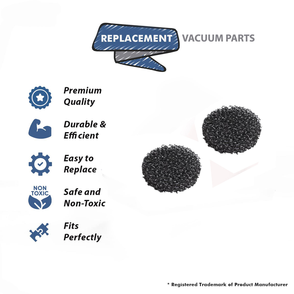 Topvacuumparts Replacement Part For Bissell 3750 Series Upright Vacuum Pre- Motor (2 Filter) # compare to part 2031215