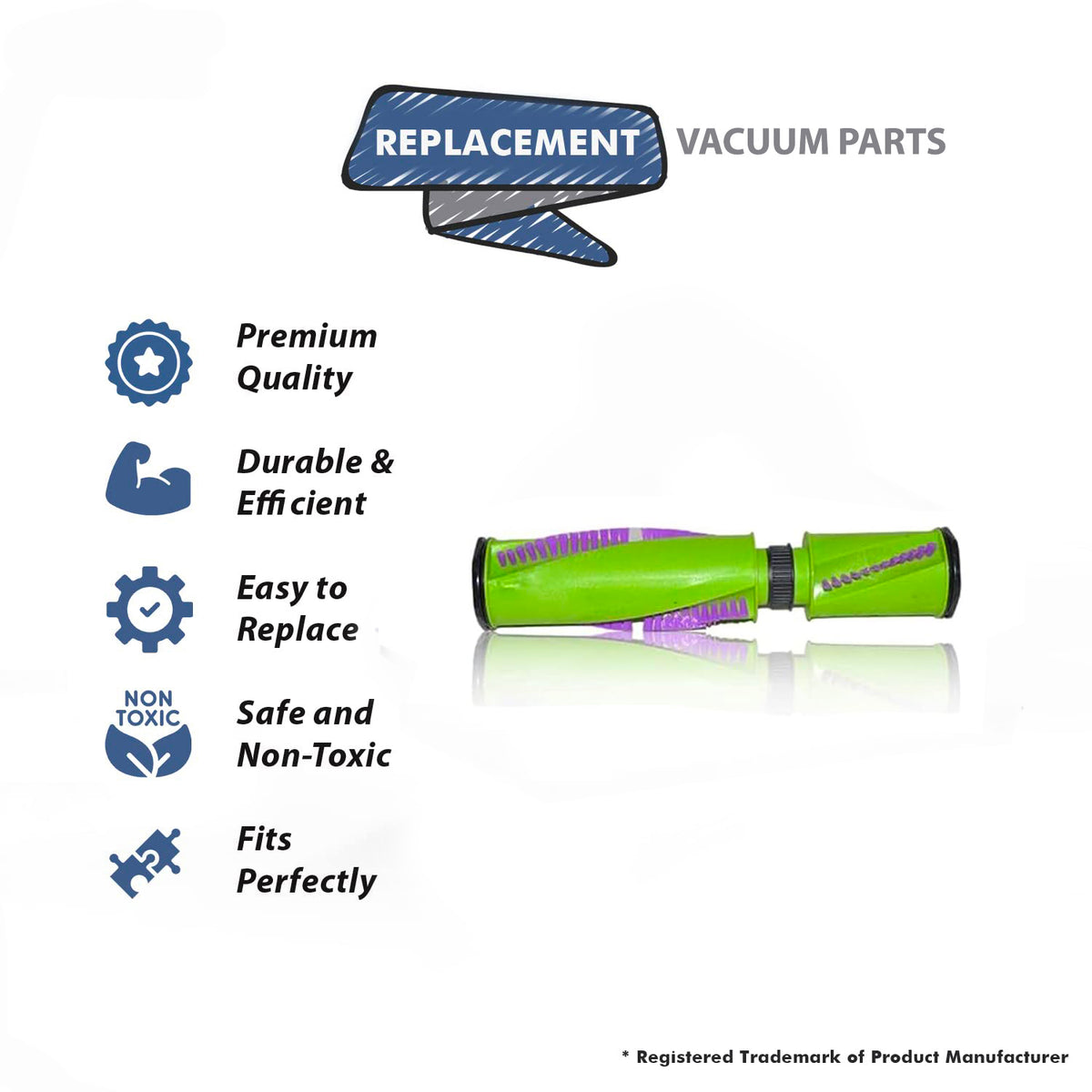 Topvacuumparts Replacement Part For Bissell 2281 Pet Hair Eraser Upright Vacuum Cleaner Brush Roll # Compare to part 1616277
