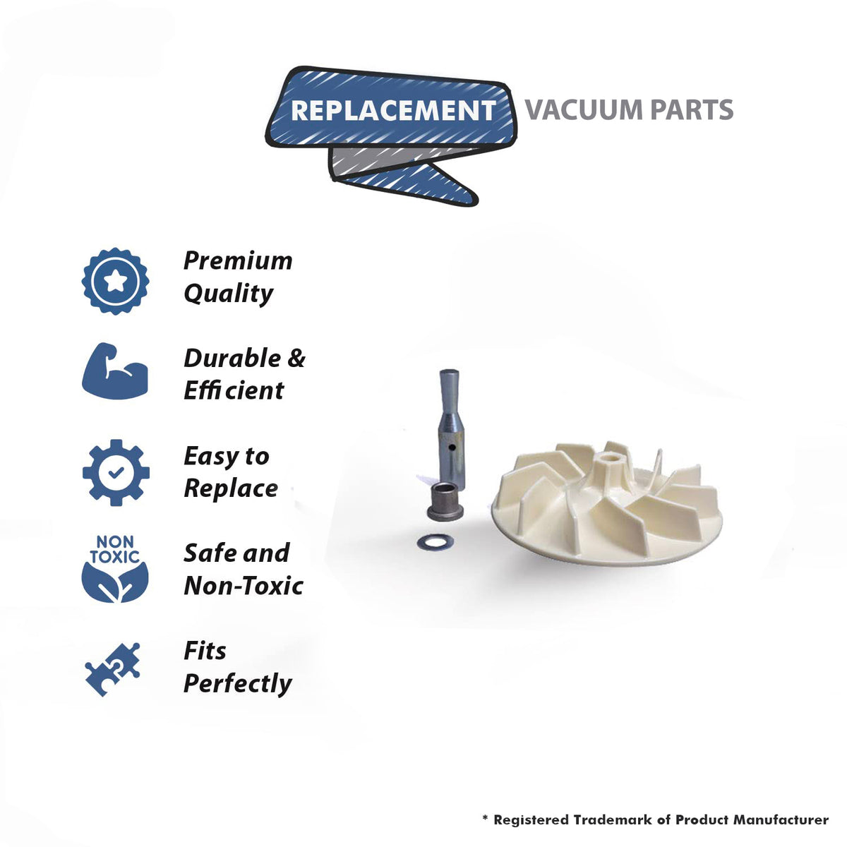 Topvacuumparts Replacement Part for Kirby Vacuum Cleaner 4PC Fan Part # Compare to Part 119078A