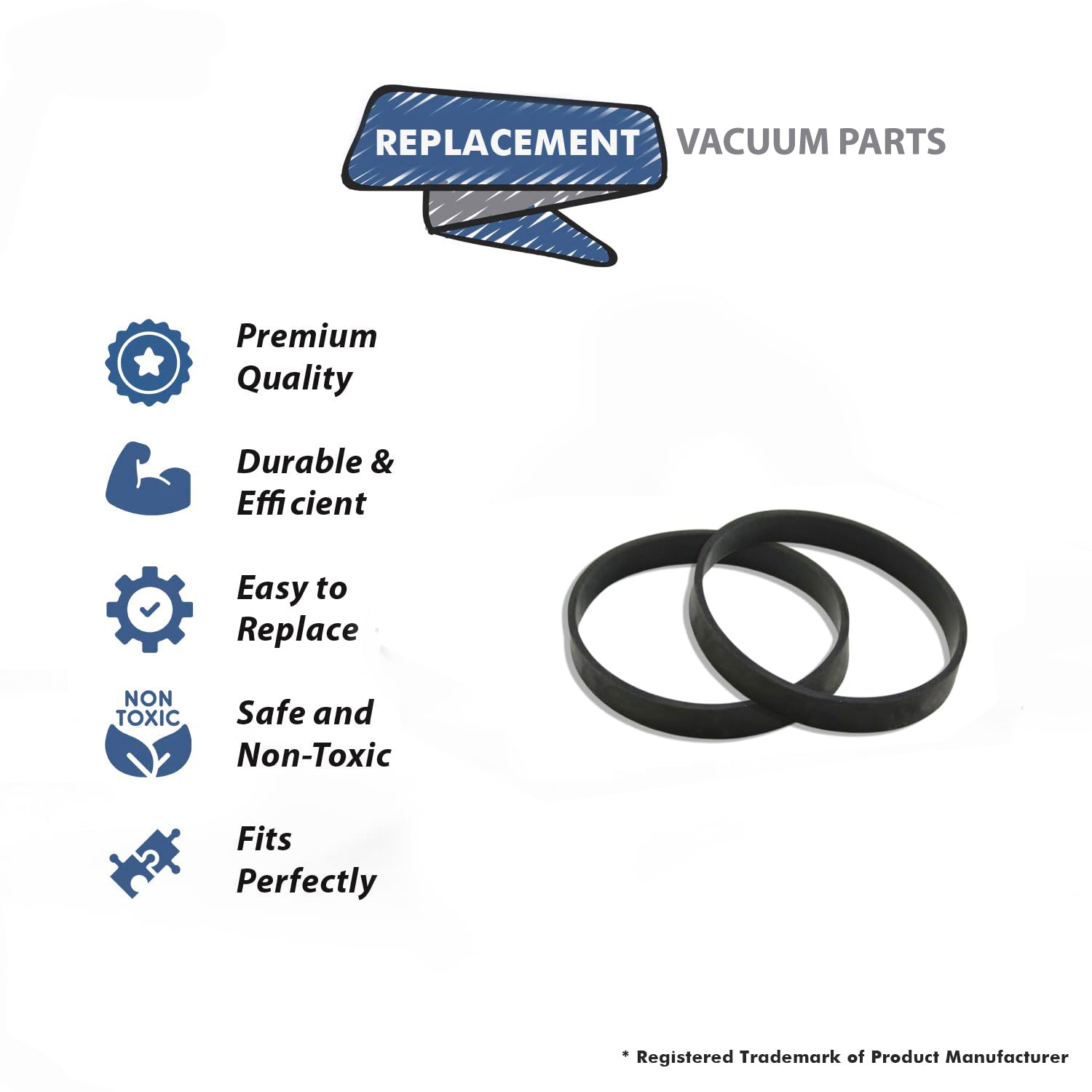 Topvacuumparts Replacement for Hoover Concept/Dialamatic Flat Power Drive Belt (2)