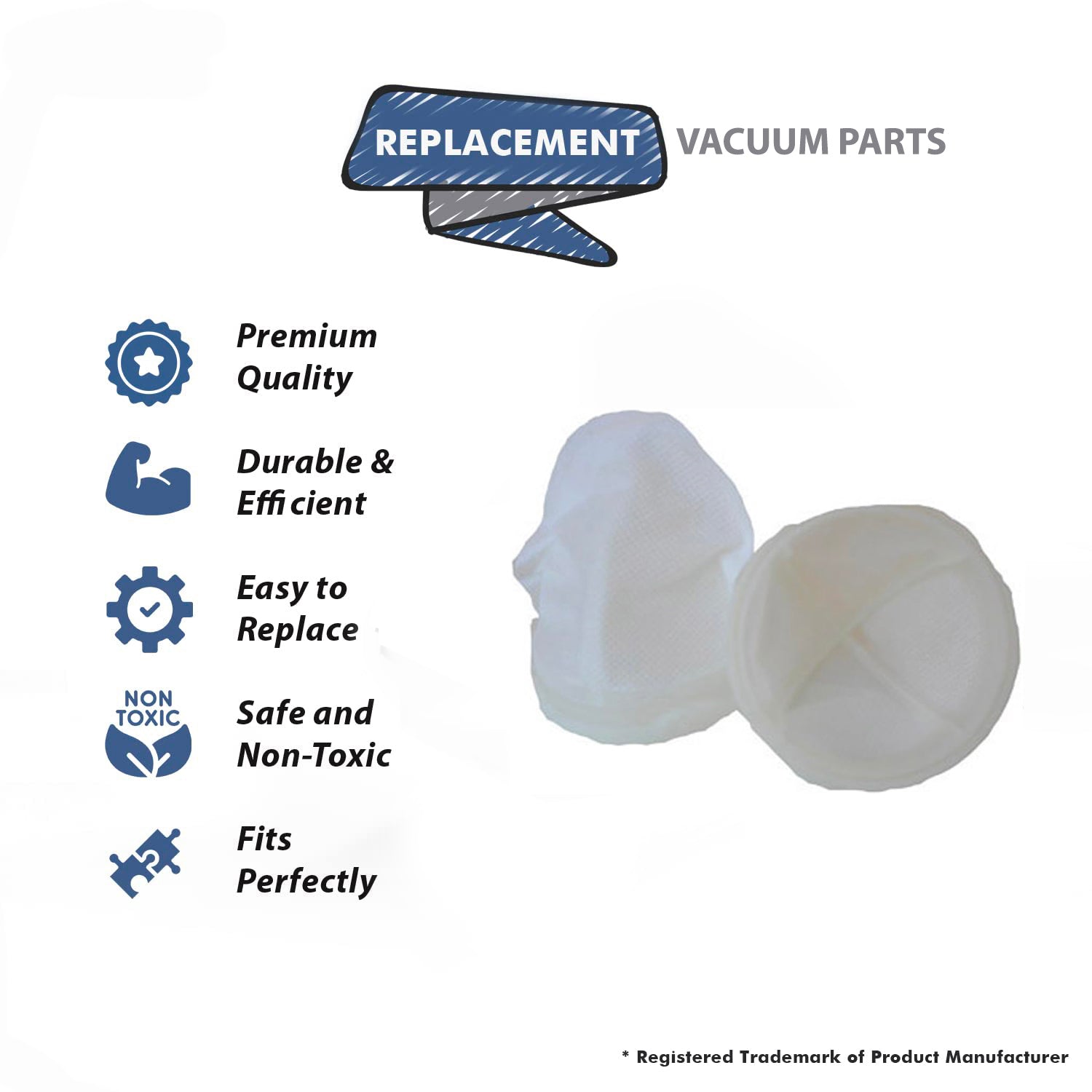 Topvacuumparts Replacement Part For Bissell Filter Fits Feather Weight 3106K, 3106L, 3106P, 3106A, 3106Q, 2562E, 3105, 3106, 31061 Vac 4PK # 3204E