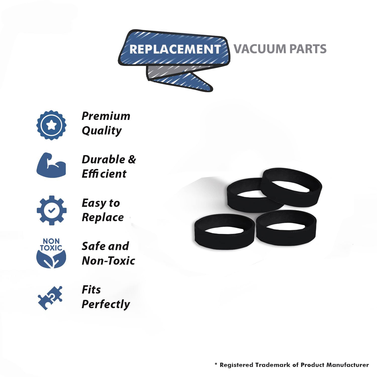 Topvacuumparts 4 Replacement Part for Dirt Devil Hand Vacuum Model 103 Belts # Compare to Part 17397