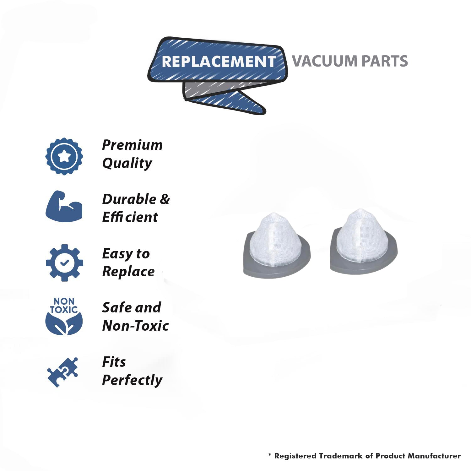 Topvacuumparts Replacement Part For Bissell Filter Assembly for Featherweight Stick Vac 2033 Series # Compare to part 1611508 (2 PACK)