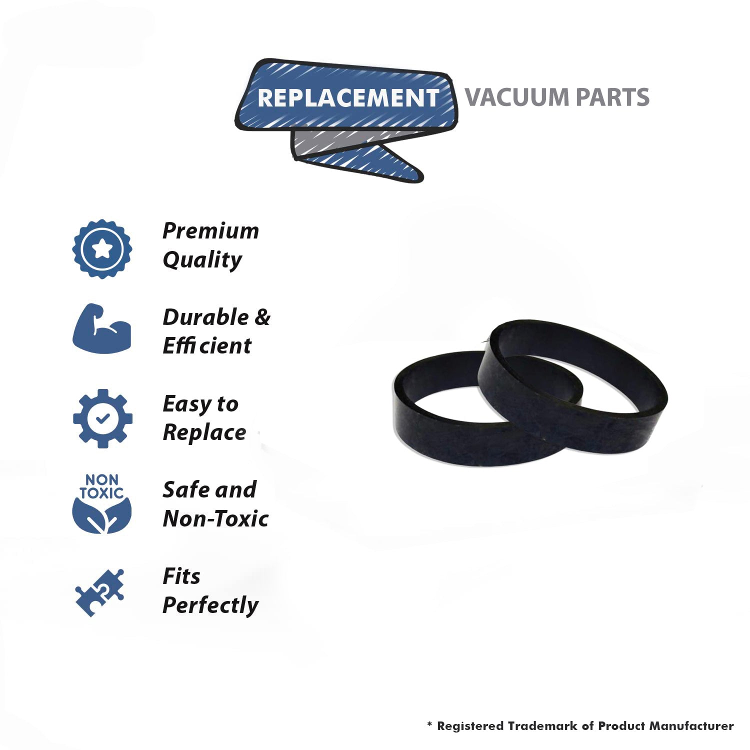 Topvacuumparts Replacement Belt for Kirby Models D50, D80, 1CR Classic, 1CB Omega, 2CB Classic III, 3CB Tradition (2)