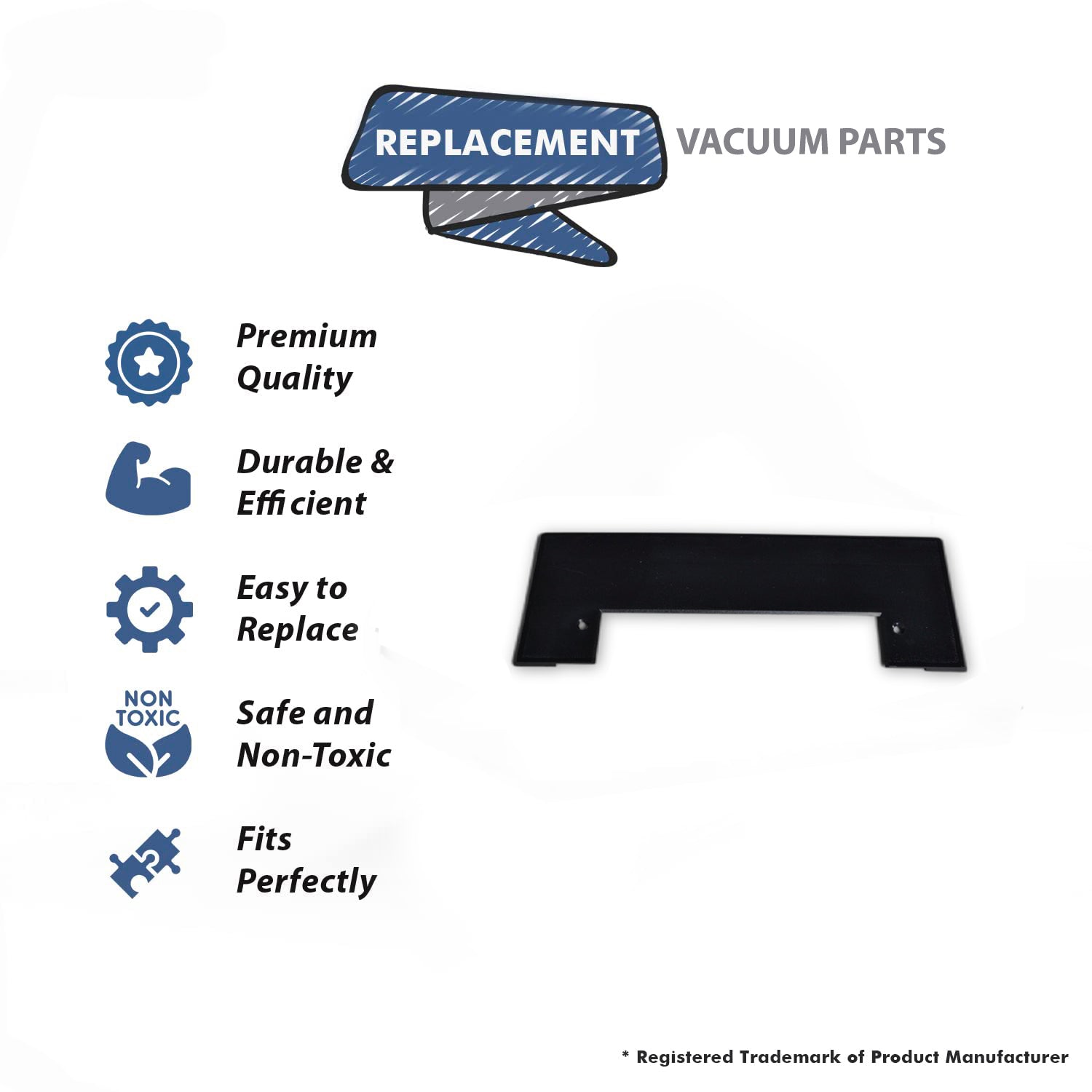 Topvacuumparts Replacement Part For Built-in Vaccum Cleaner Trim Plate, Black VacPan # compare to part VPQB01