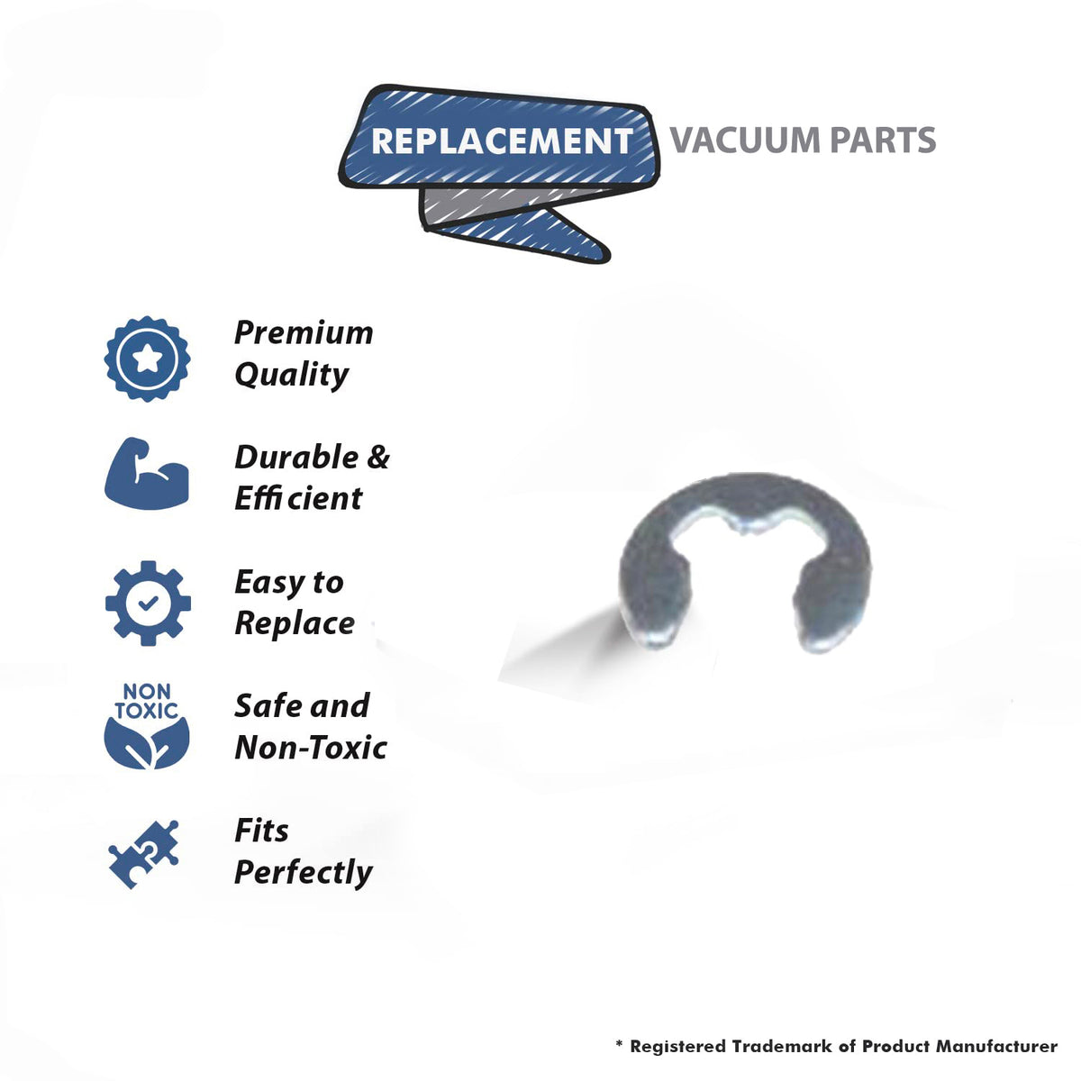 Topvacuumparts Replacement Part For Proteam ProGen 12 and 15 upright Vacuum Cleaner Wheel Retaing Ring # Compare to Part 834790