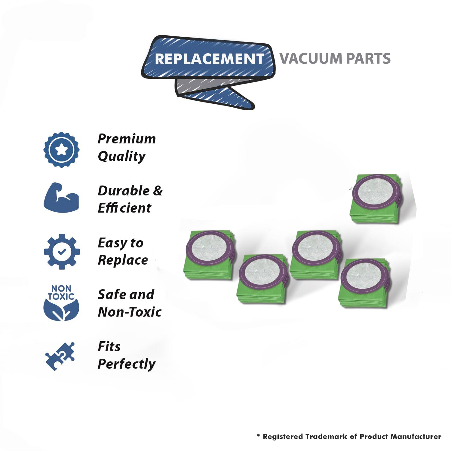 Topvacuumparts Replacement Micro Filtration Vacuum Cleaner Bags Designed to Fit Protem SuperCoach 10 Qt Backpacks 50PK # compare to part100331