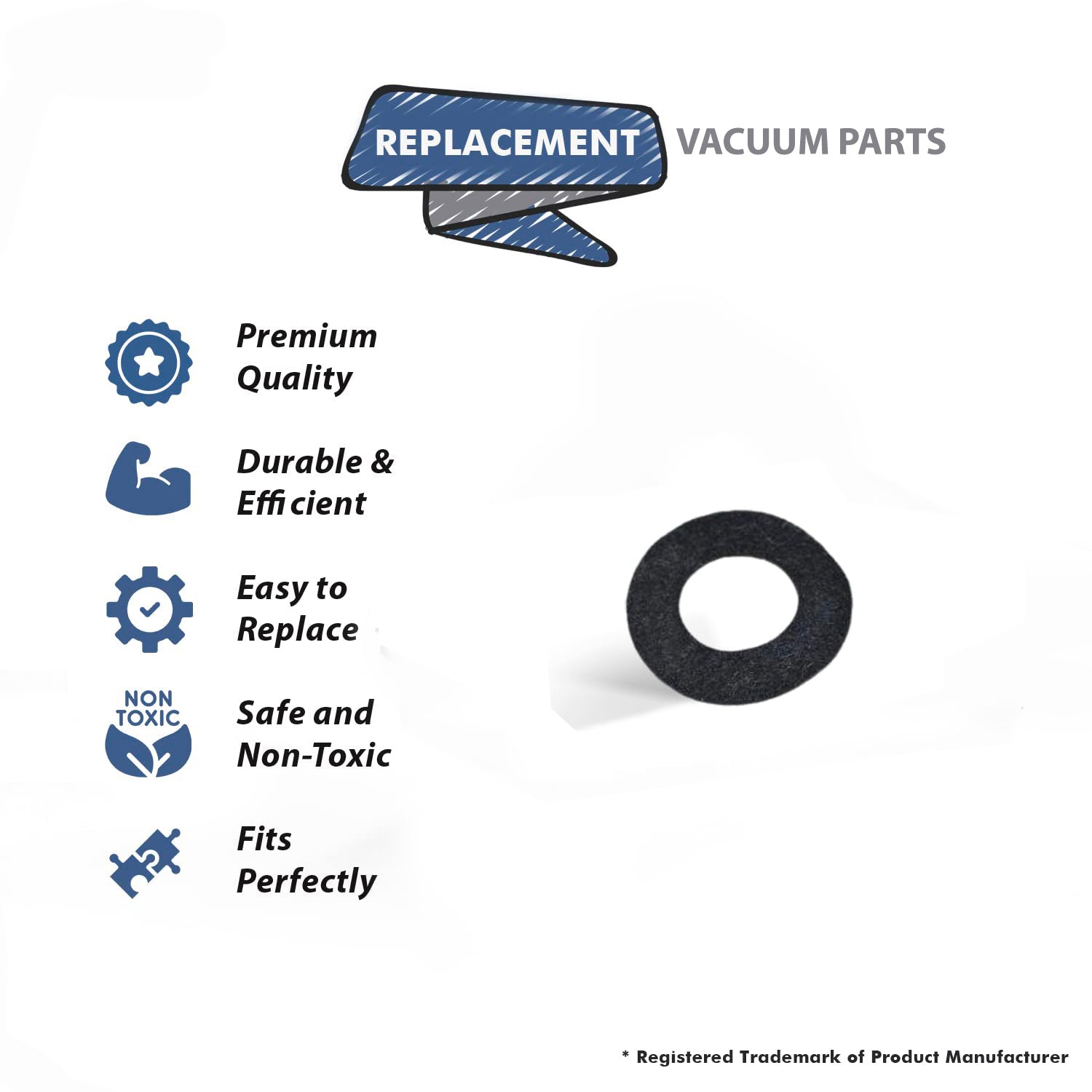 Topvacuumparts Replacement Part For Koblenz U510 Vacuum Cleaner Bearing Support Felt # compare to part 37-0130-7