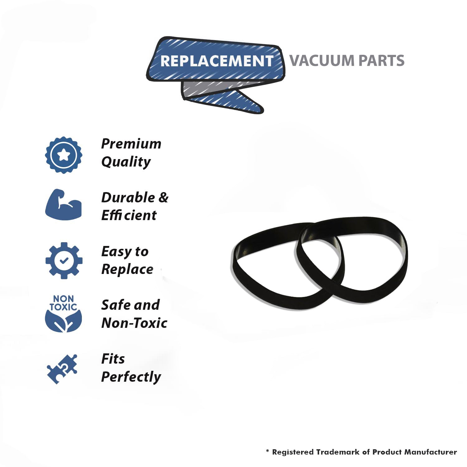 Topvacuumparts Replacement for Hoover Power Drive WindTunnel Upright Vacuum Belt Fits With U5194-900, U5198-900, U5780-900, U5781-900 Models (2)
