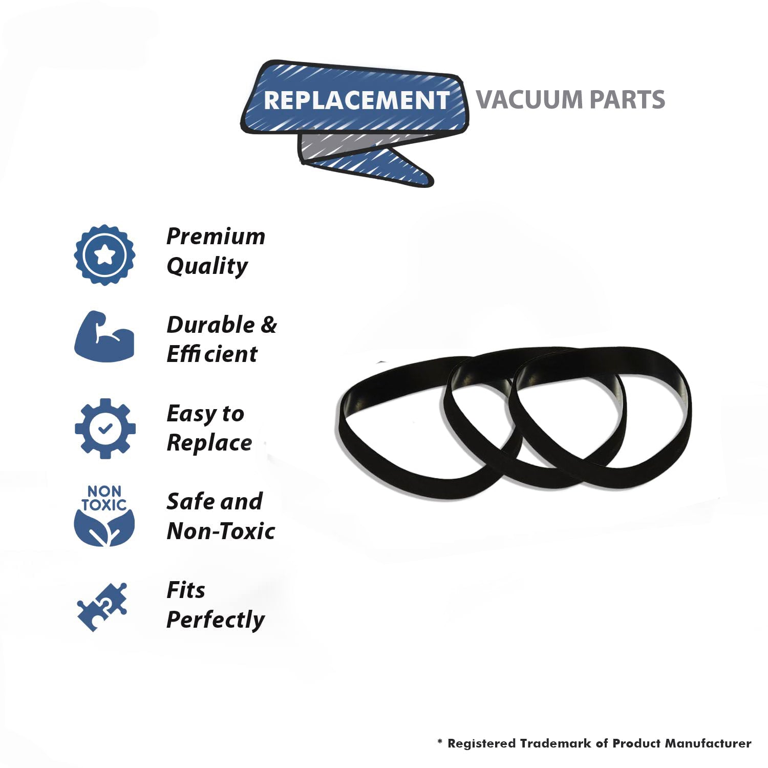 Topvacuumparts Power Drive Vacuum Belt Replacement for Hoover WindTunnel Compatible with U5194900, U5198900, UH70035, UH70040 (3 Belts)