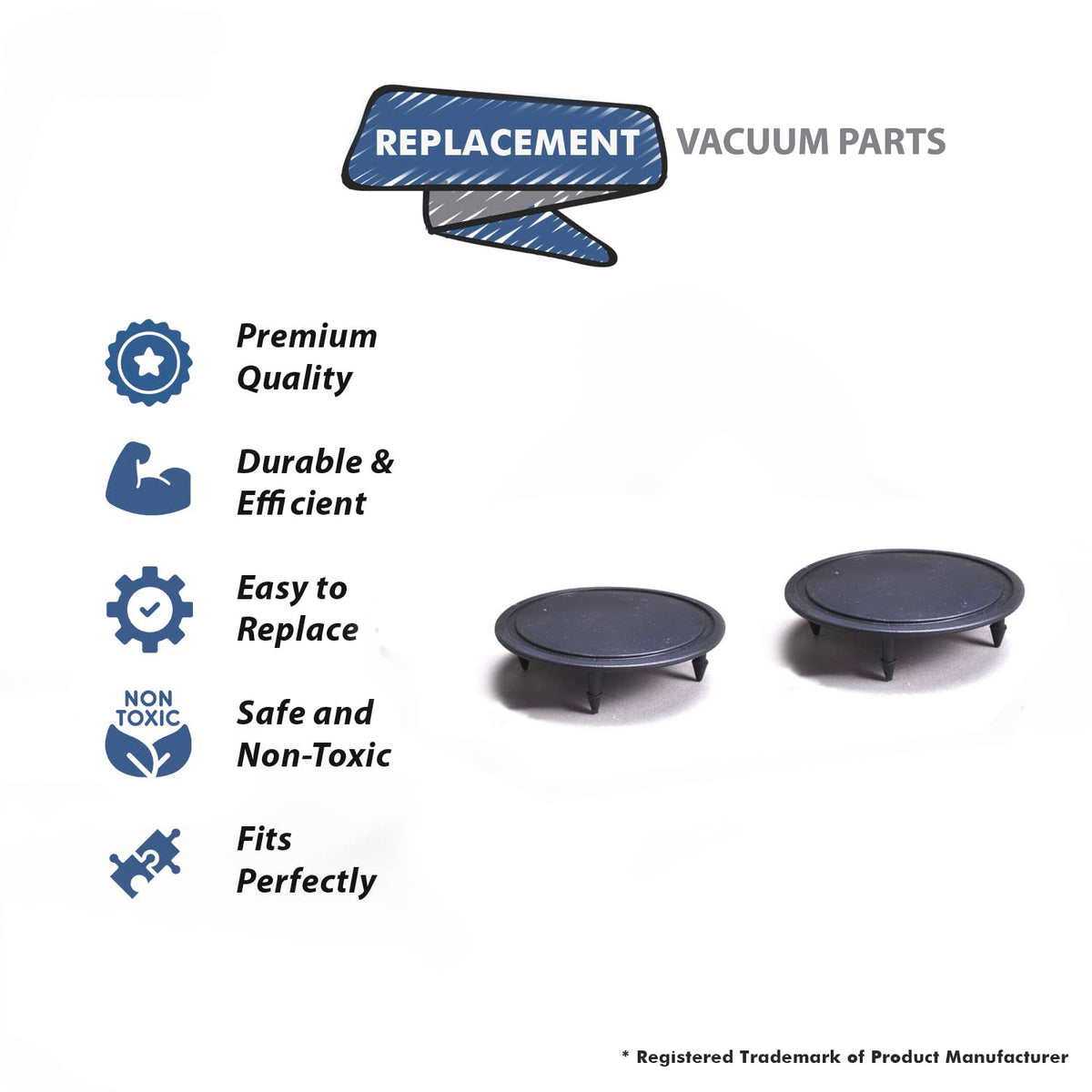 Topvacuumparts Replacement Part for Kirby Vacuum Cleaner Front Wheel 2Pk Hub Caps # Compare to Part 131893S