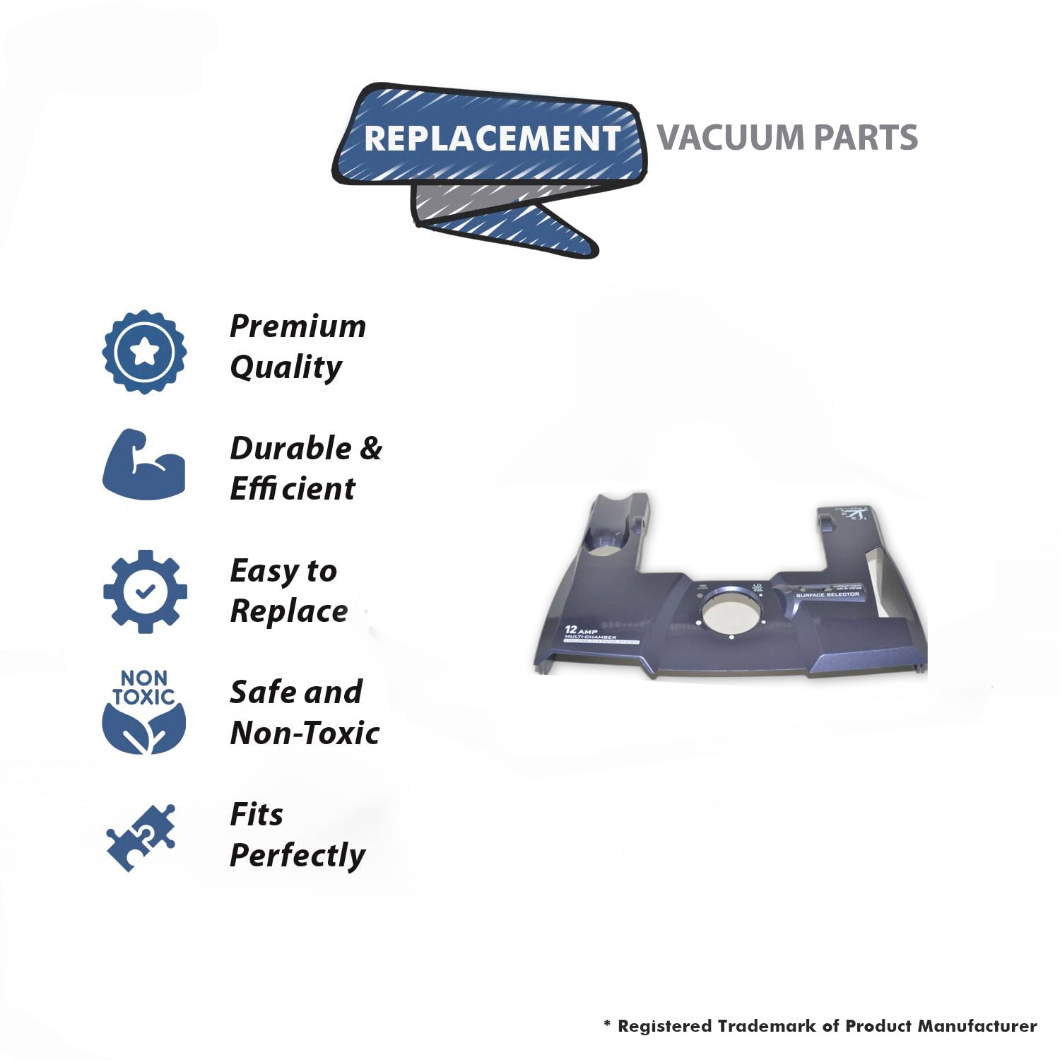 Topvacuumparts Replacement Part For Hoover Vaccum Cleaner Billowy- Blue Hood/Nozzle Cover # compare to part 440002795