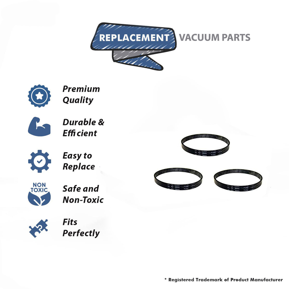 Topvacuumparts Vacuum Belt 20-5275 for 116. Models Belts (3 Belts) # Compare to Part Number 20-5275, PR-1010, MC-V270B
