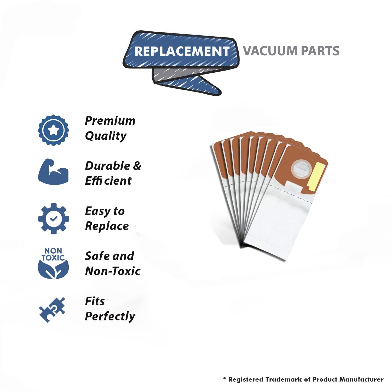 Topvacuumparts Replacement Part For Eureka Replacement Part For Style SL Micro Vacuum Bags 9PK # compare to part 61125B10