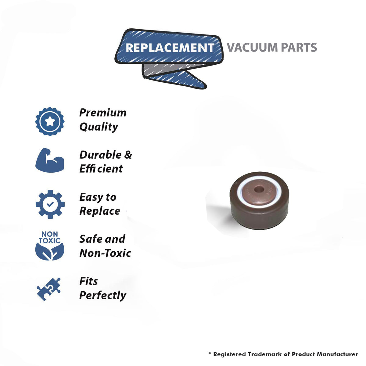 Topvacuumparts Replacement Part For Hizero F500 Vacuum Cleaner Bionic Mop Rear Wheel # Compare to Part M5100043301
