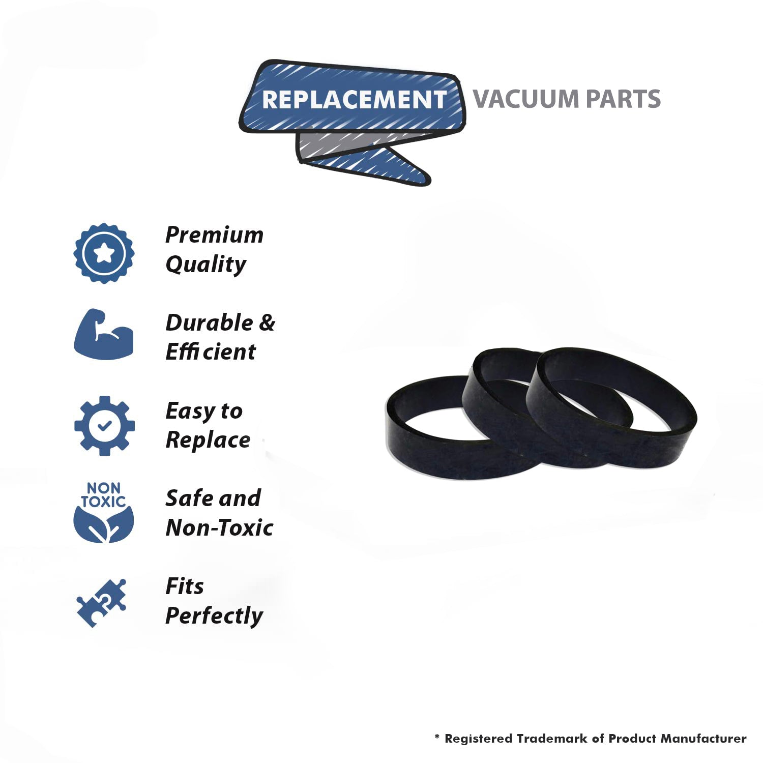 Topvacuumparts Replacemrnt for Kirby Vacuum 3 Belt |Compatible with All Kirby Upright Vacuum Models