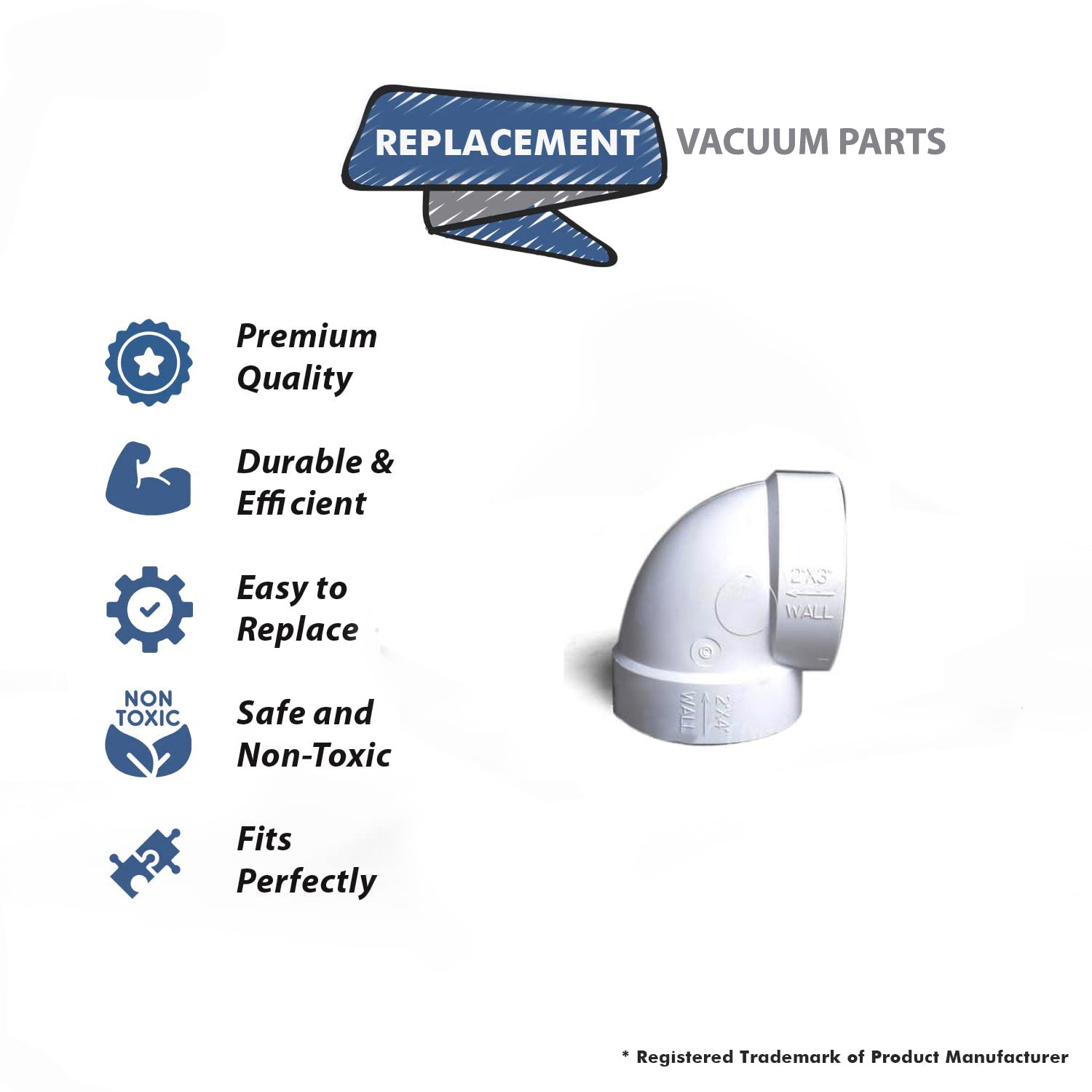 Topvacuumparts Replacement For Hayden Central Vacuum 2x3, 90 Degree Extra Short Elbow Fitting # Compare to Part 765503W
