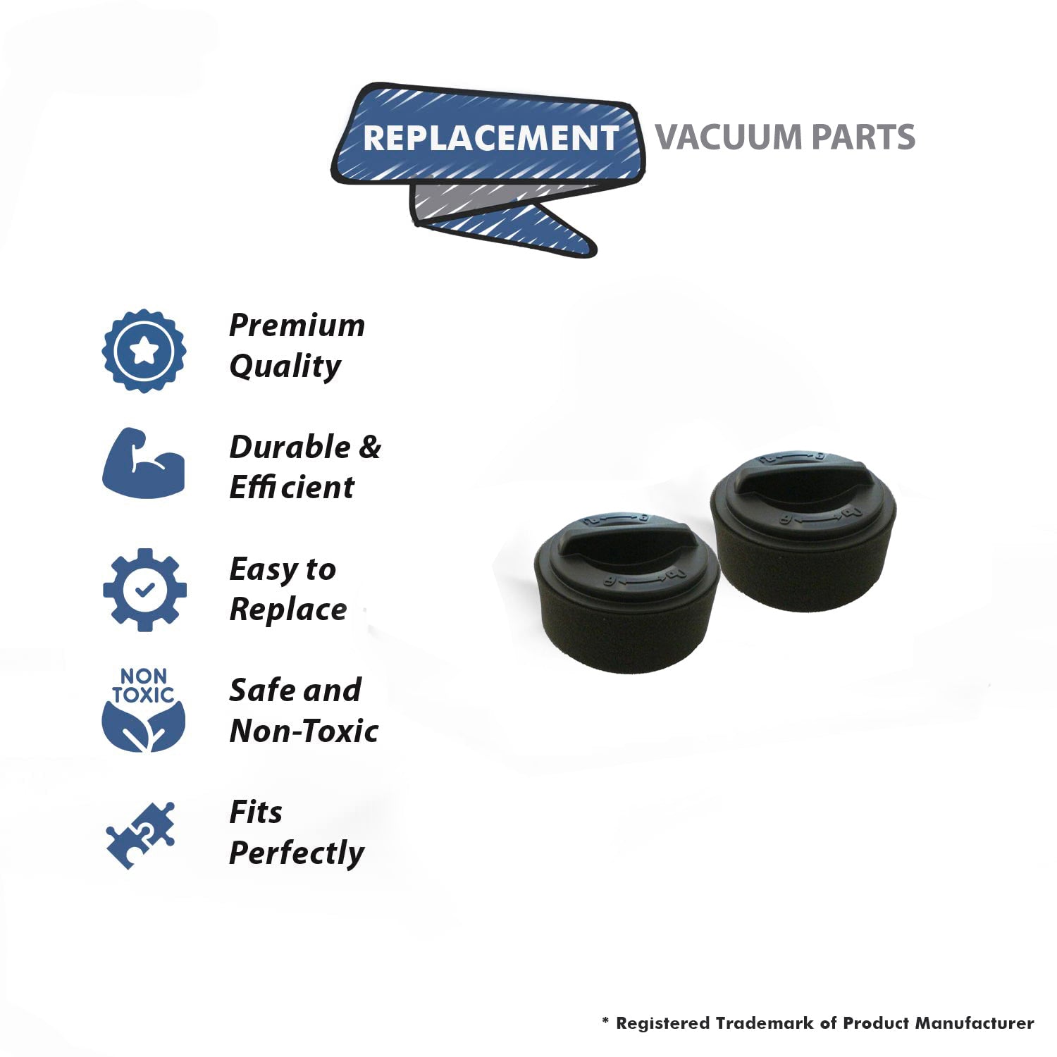 Topvacuumparts Replacement Part For Bissell 23T7 Easy Vac Upright 2 Foam Filter Assembly # compare to part 2037593