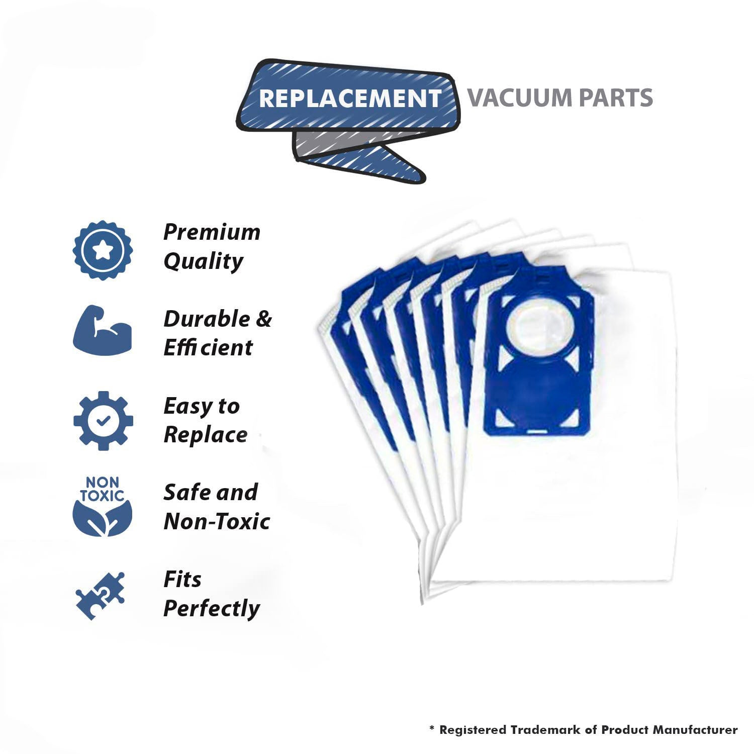 Topvacuumparts Replacement Part For Simplicity/Riccar Brillance, R30, S30 Vacuum Paper Bags W/Blue Docking # compare to part SNH-6, M5H-6 (2 Pack)