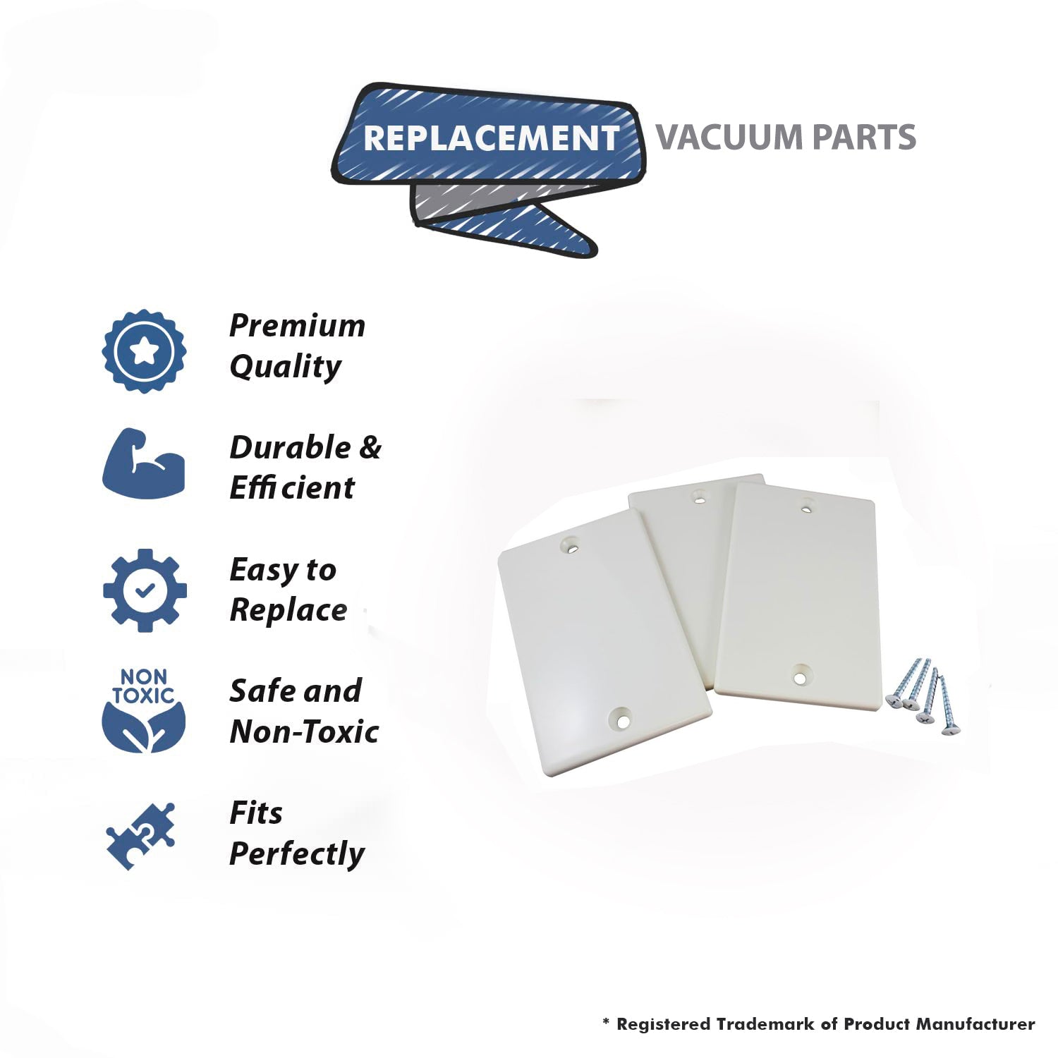 Topvacuumparts Replacement Part For Canplas-Hayden Central Vacuum Cleaner 3 Temporary White Inlet Cover
