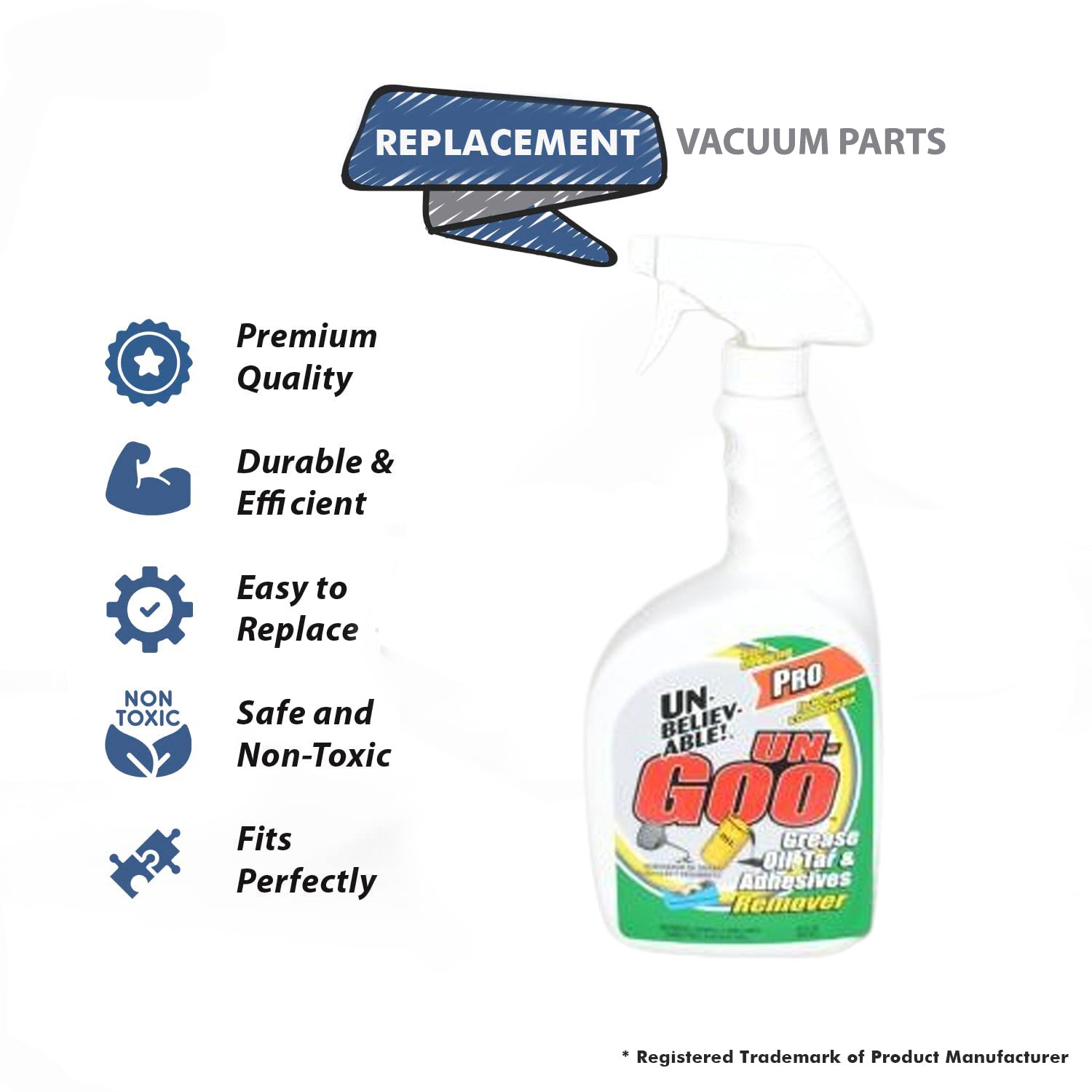 Topvacuumparts Replacement Part For Core Vacuum Un-Goo Unbelievable Remover Bottle # Compare To Part UUG-32