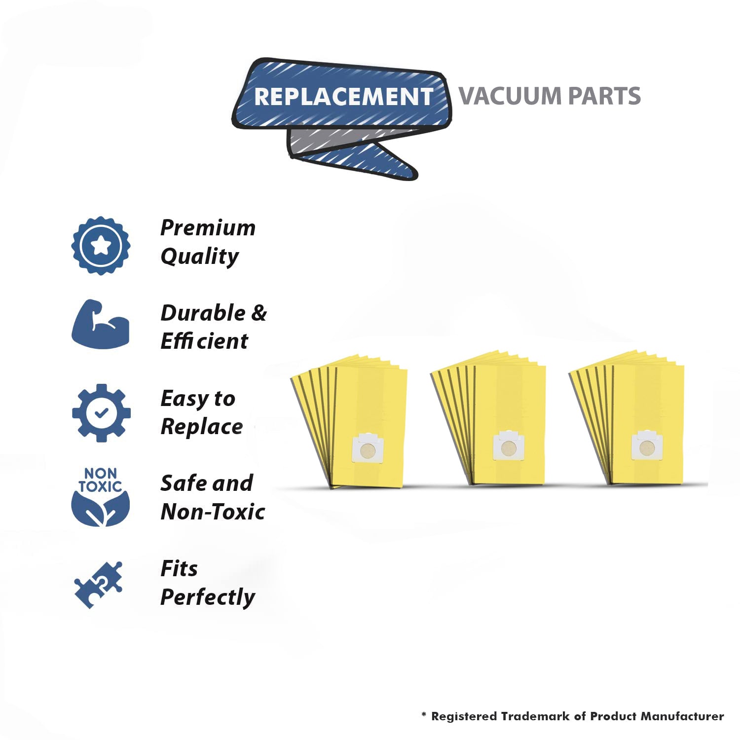 Topvacuumparts Vacuum Cleaner Bags Replacement for Kenmore Canister Type C/Q 5055, 50557, 50558 and Pana·sonic Type C-5 Vacuums, 18 Vacuum Bags