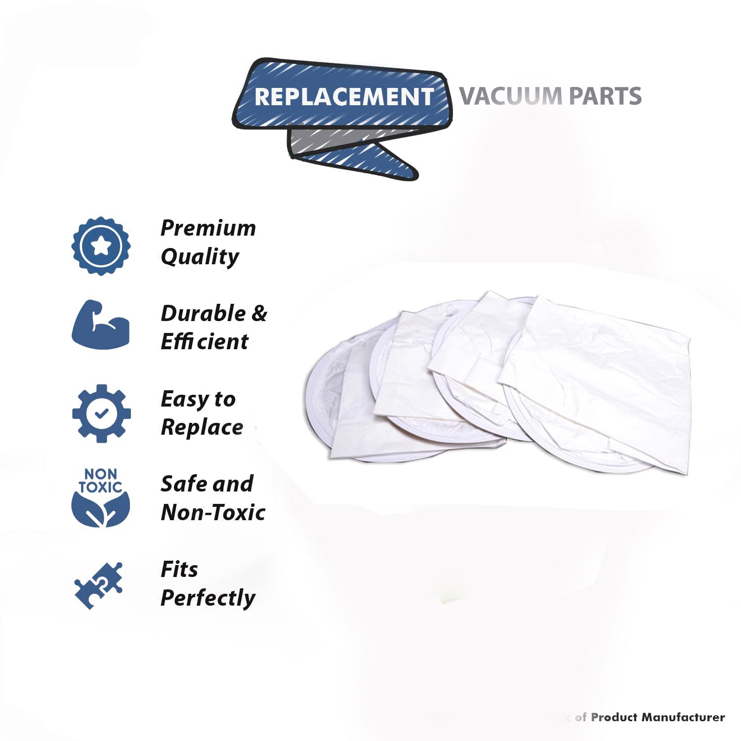 Topvacuumparts 4 Replacement For Filtex, Airvac, M & S Central Vacuum Cleaner Bags Model 12 Gallon Style 722L, MS VM502, FIR-1412ES, S-310 (1-Pack)