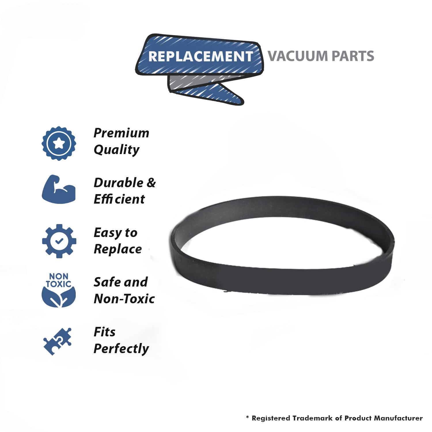 Topvacuumparts Replacement for Dirt Devil Vacuum Single Belt for Fit Style 5, 085545, 085560, 085600, 085610# Compare to Part 1540310001
