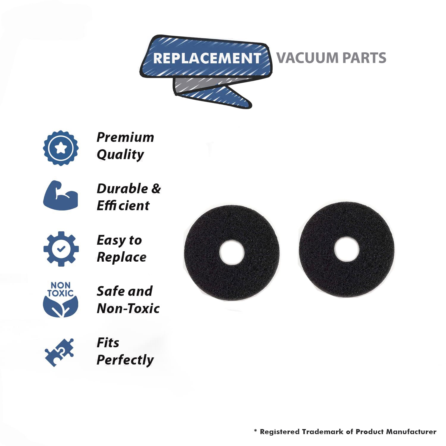 Topvacuumparts Replacement For Oreck Commercial 437.071 437071 Strip Orbiter Pad, 12