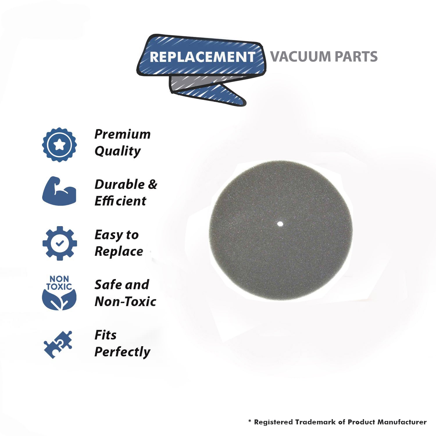 Topvacuumparts Replacement Part For Proteam PV100 / 100729 Backpack Vacuum Cleaner Dome Filter Disc # compare to part 100343