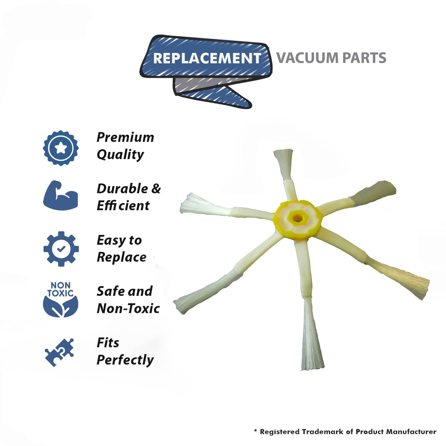 Topvacuumparts Replacement Part For iRobot Roomba 6 Arm Side Brush (2pack) # compare to part BY-29
