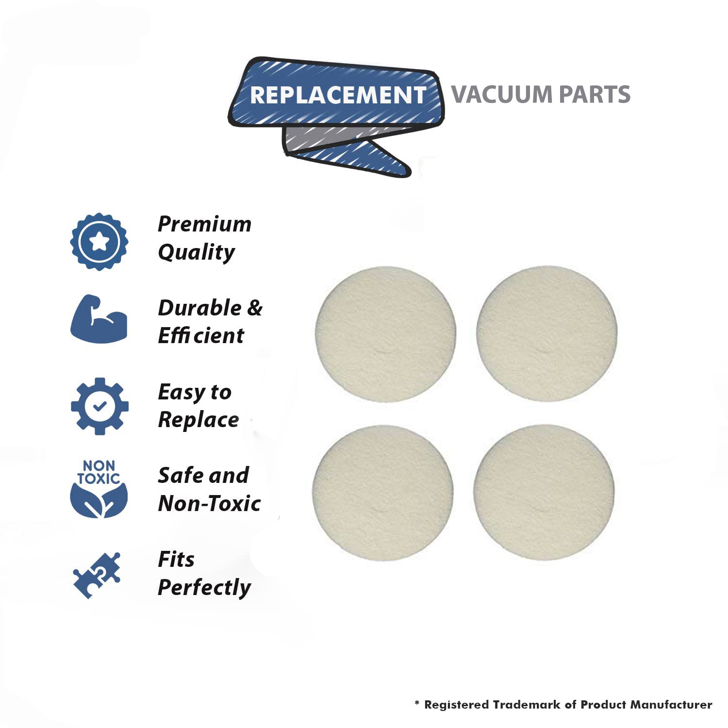 Topvacuumparts , 437051 Replacement Part For Floor Cleaner Machine Buffer 4 Pad # compare to part 437-051