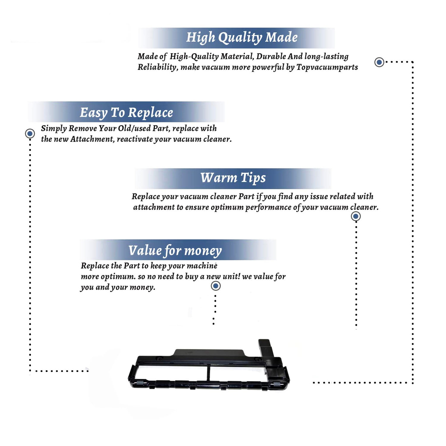 Topvacuumparts Replacement Part For Maytag M500, T500 Vacuum Cleaner Black Bottom Plate # compare to part D220-0414