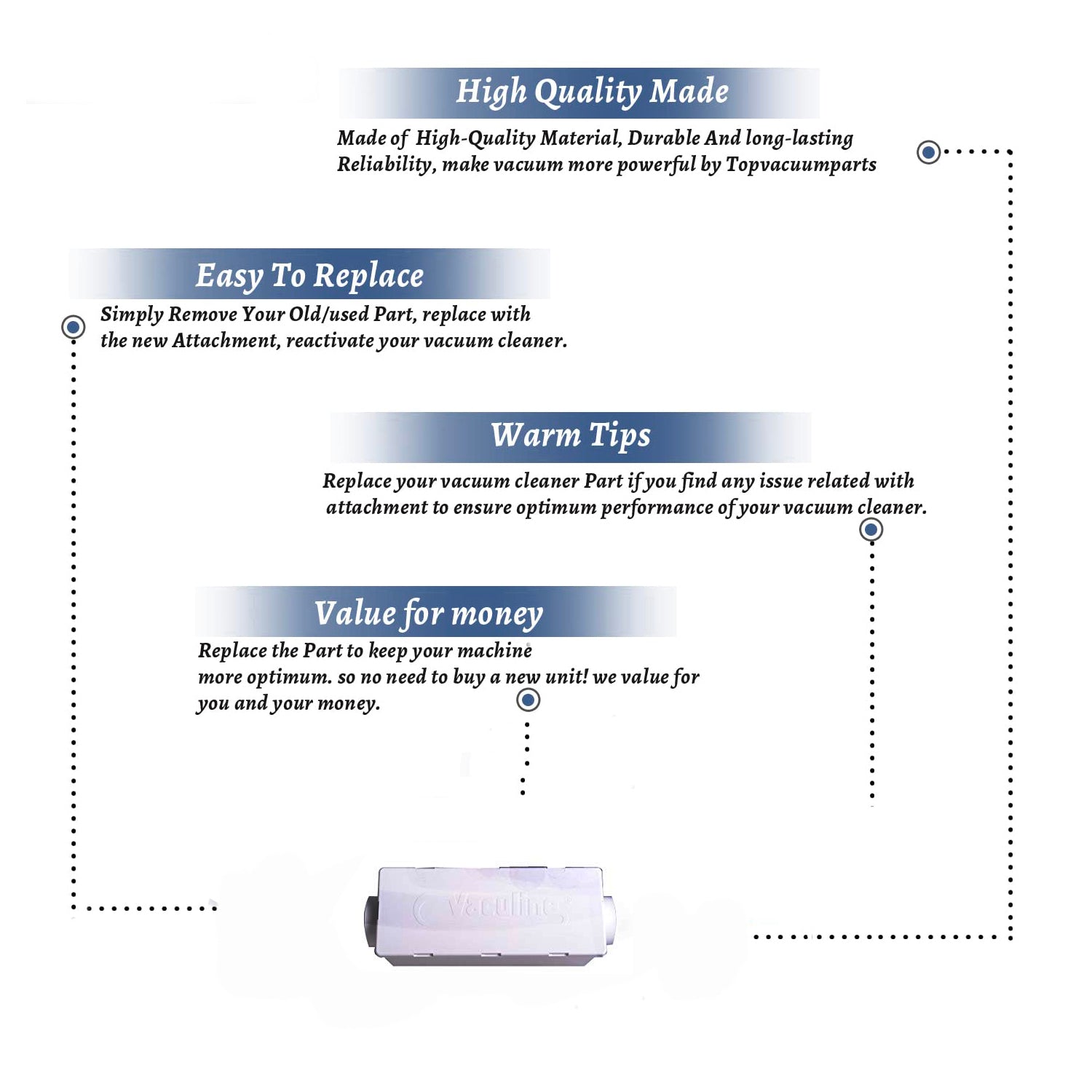 Topvacuumparts Replacement Part For Canplas - Hayden Central Vacuum Built in System Muffler # compare to part 765500W