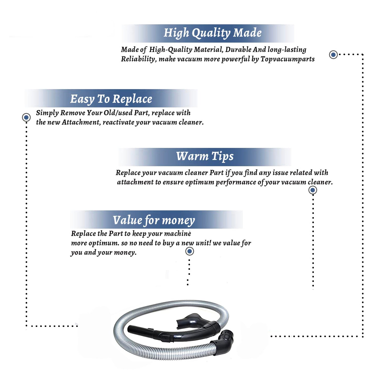 Topvacuumparts Replacement Part For Fuller Brush FbHm Canister Vacuum Cleaner Hose Assembly # compare to part C2880012