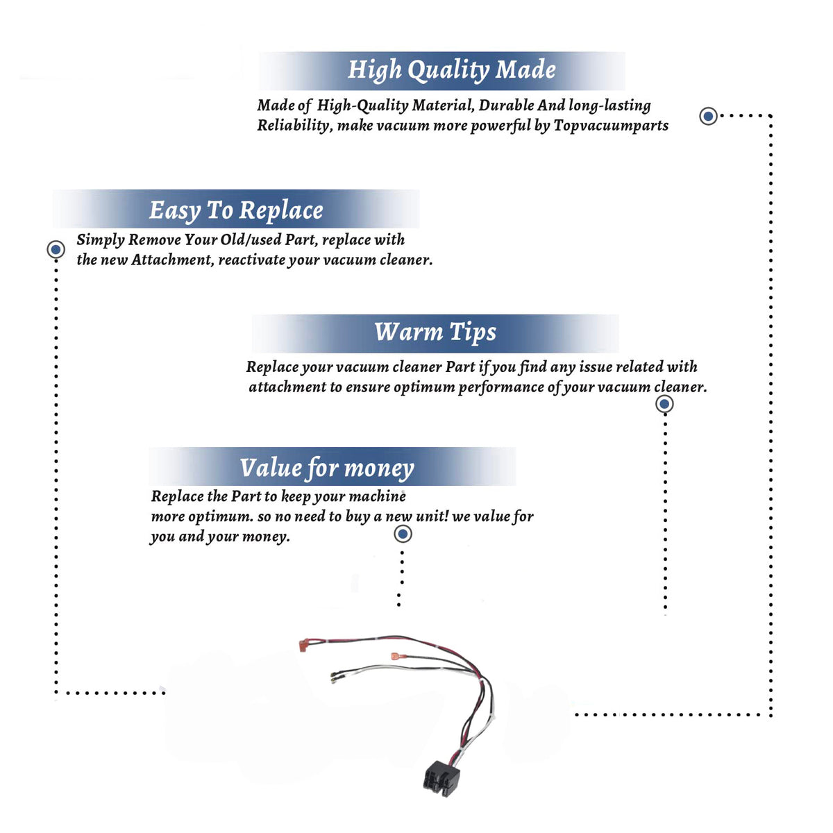 Topvacuumparts Replace Part For E Series (E2 One Speed / E2 Gold One Speed) Wiring Harness Compatible With Part Number 8086