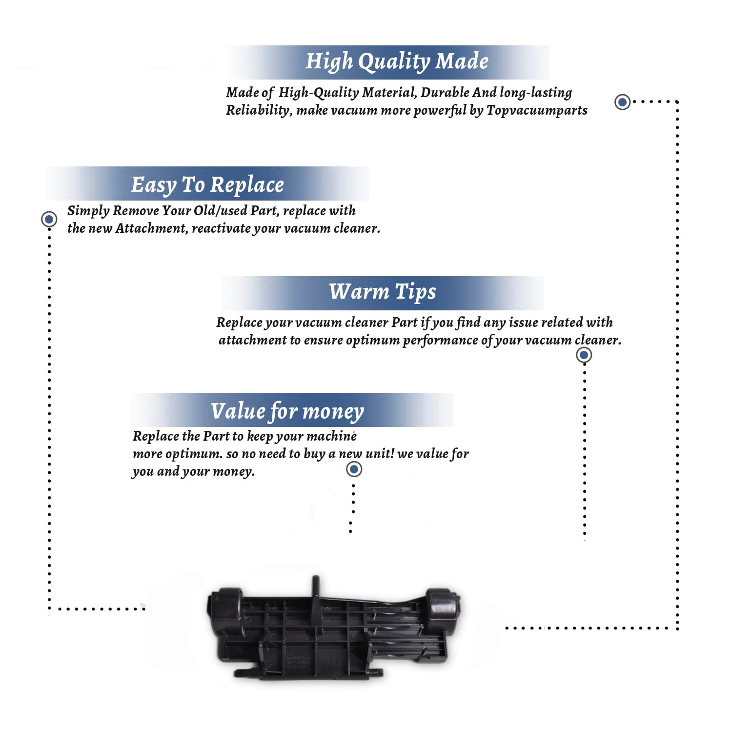 Topvacuumparts Replacement For Bissell Wheel ASSEM Height/Adjustment Models 92L3P, 92L3W, 98N4, 9V00, 65823, 6582R # compare to part 2031330