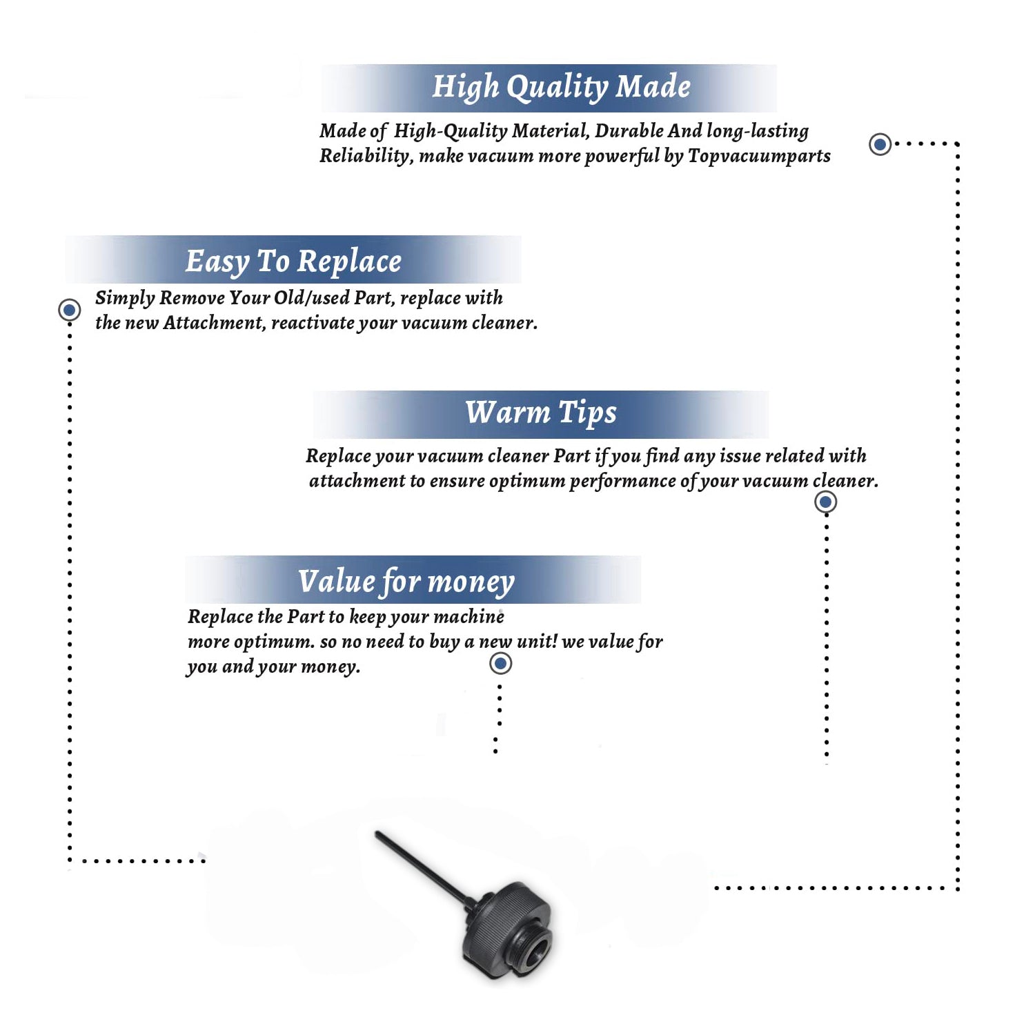 Topvacuumparts Replacement For E Aquamate Vacuum Cap Insert Assembly # Compare to Part 13270