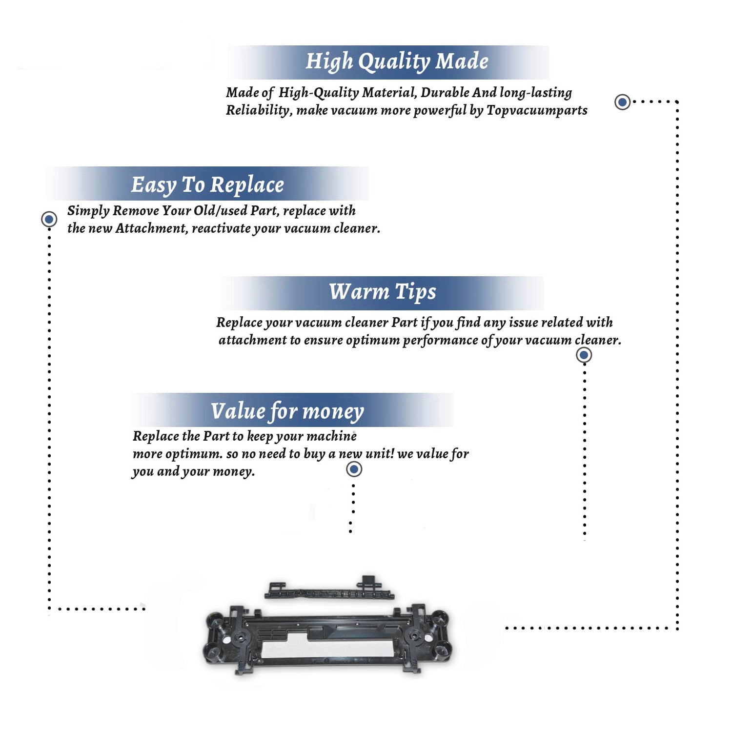 Topvacuumparts Replacement Part For Hoover H3060 Floormate Vacuum Cleaner Brush Lifter Assembly # compare to part 440007198