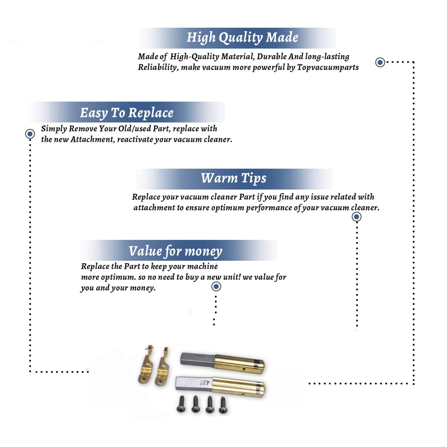 Topvacuumparts Replace Part For E-2 Series Carbon Brush Kit Compatible With Part Number 8322K