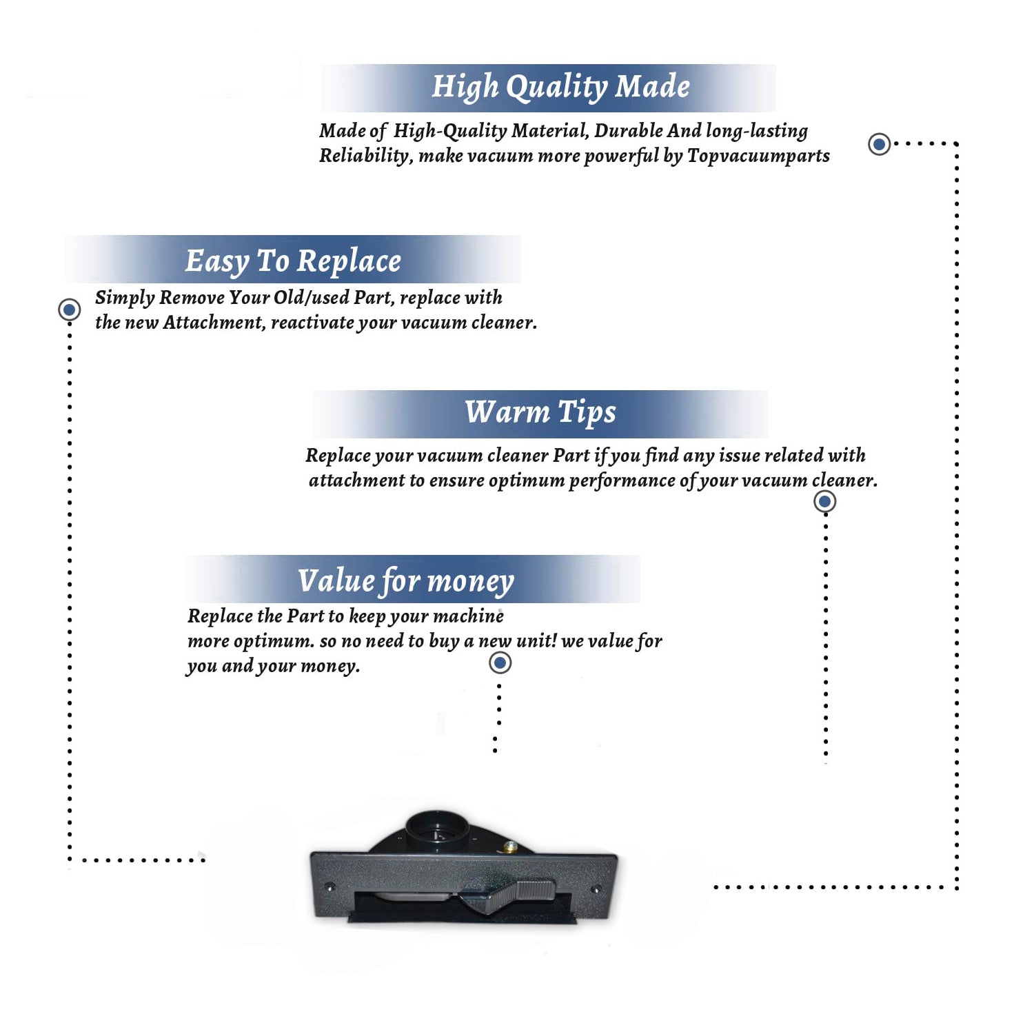 Topvacuumparts Replacement Part For Built In Vaccum Cleaner Black VacPan # compare to part VCPB01