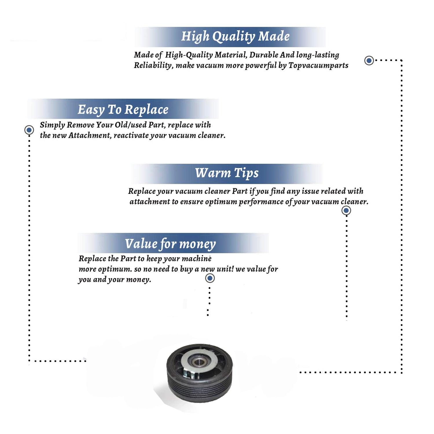 Topvacuumparts Replacement Part For Fuller Brush T4000 Agitator Clutch Pulley # Compare to Part C012-1800B