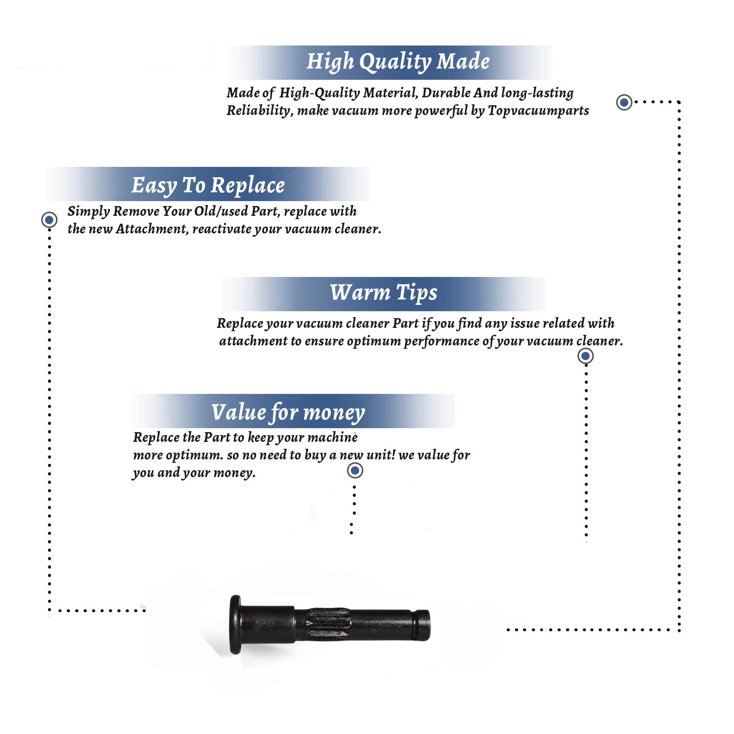 Topvacuumparts Replacement Part For Eureka 4458A, 4468A, 4499A Upright Vacuum Cleaner Axle - Rear # Compare to part 38590A