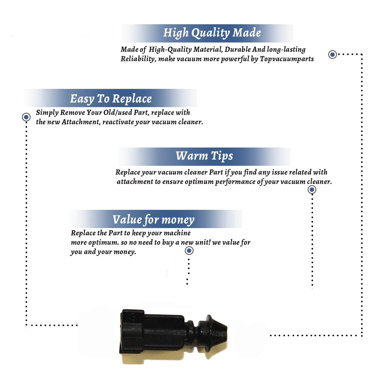 Topvacuumparts Replacement Part For Hoover F6210 Agility Steam Vacuum Cleaner Valve Stem # compare to part 38717014
