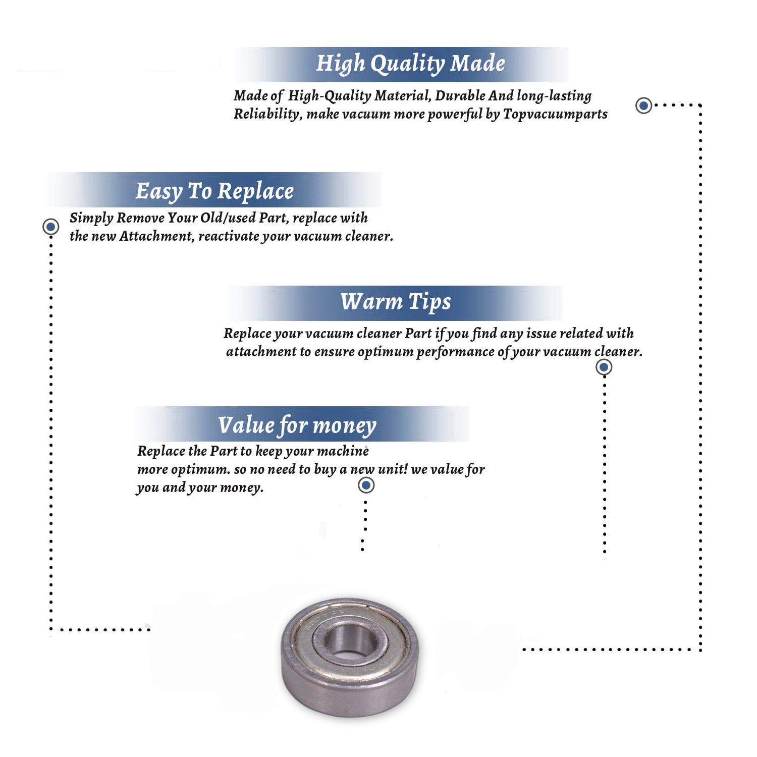 Topvacuumparts Replacement Part For E2 Upper Motor Bearing Compatible With Part Number 11414