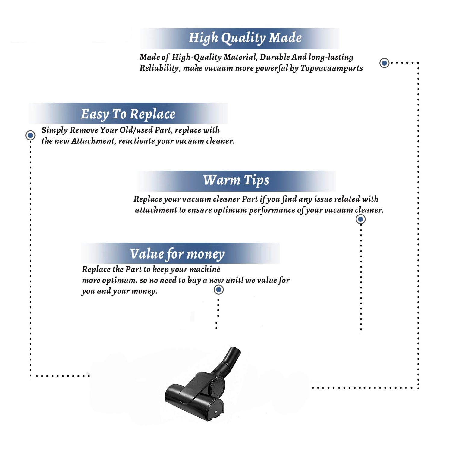 Topvacuumparts Replacement Part For Vacuum Cleaner Turbo Brush # compare to part TURBO1